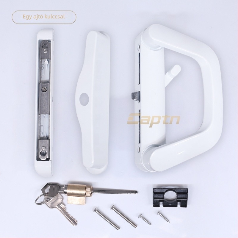 Fogantyús tolóajtózár – modell Butt sliding door lock; anyag: cinkötvözet; stílus: modern minimalist; alkalmazás: tolóajtó; kulccsal zárható