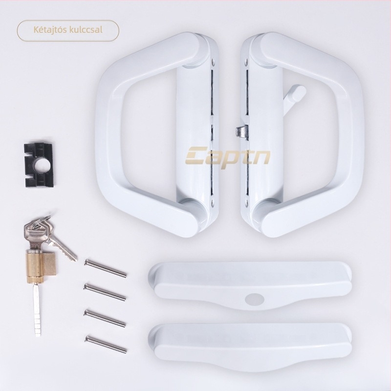 Fogantyús tolóajtózár – modell Butt sliding door lock; anyag: cinkötvözet; stílus: modern minimalist; alkalmazás: tolóajtó; kulccsal zárható