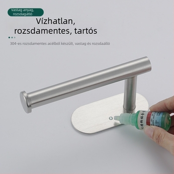 Yong qi rozsdamentes acél toalettpapír tartó - falra szerelhető, fúrás nélküli, négyszögletes alak, kefés felület, permetezett felületű