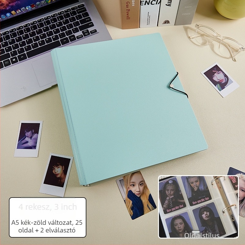 Szabadon cserélhető kártya- és fotóalbum, 50 oldal, nyomtatott logó, testreszabás elérhető, Márka: Cami