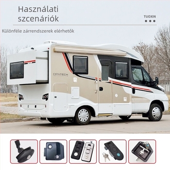 Beépített sík zár műanyag húzógyűrűvel, DK619, anyag: nylon-plasztik, típus: sík zár, kulccsal nyitható, különböző alvázakhoz