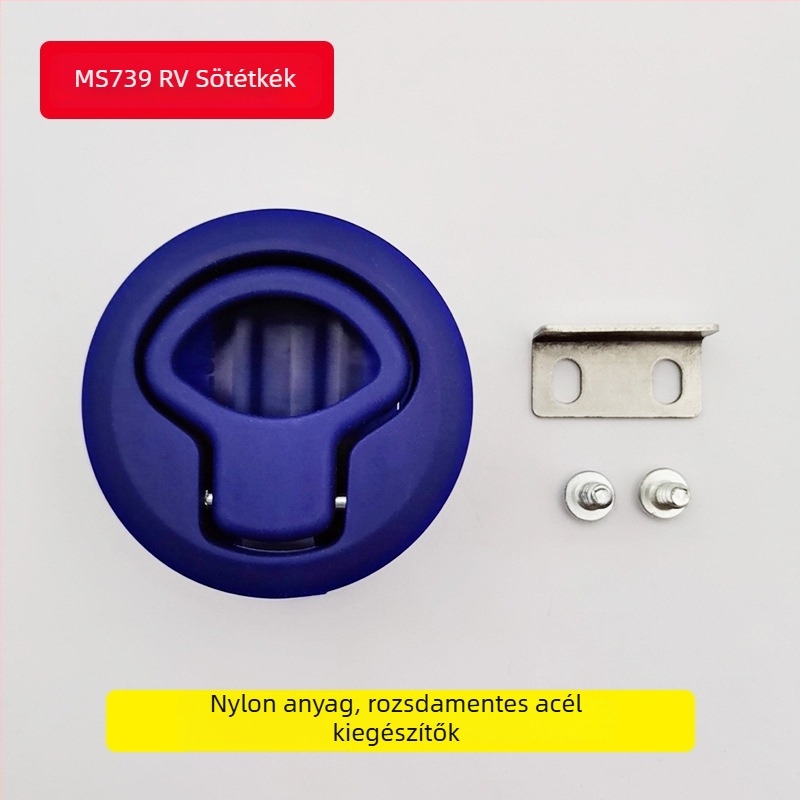 Beépített sík zár műanyag húzógyűrűvel, DK619, anyag: nylon-plasztik, típus: sík zár, kulccsal nyitható, különböző alvázakhoz