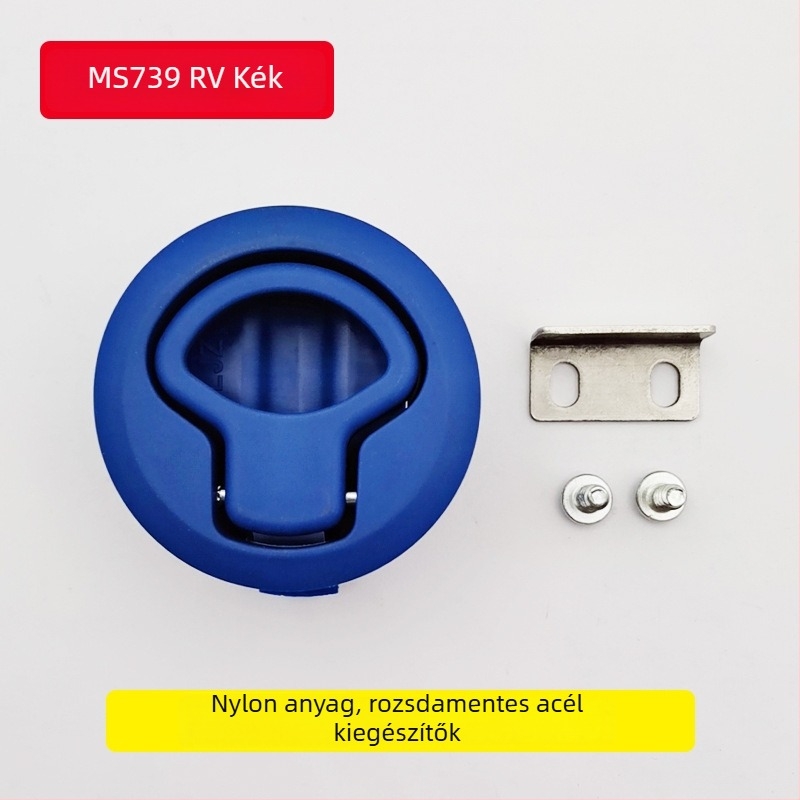 Beépített sík zár műanyag húzógyűrűvel, DK619, anyag: nylon-plasztik, típus: sík zár, kulccsal nyitható, különböző alvázakhoz