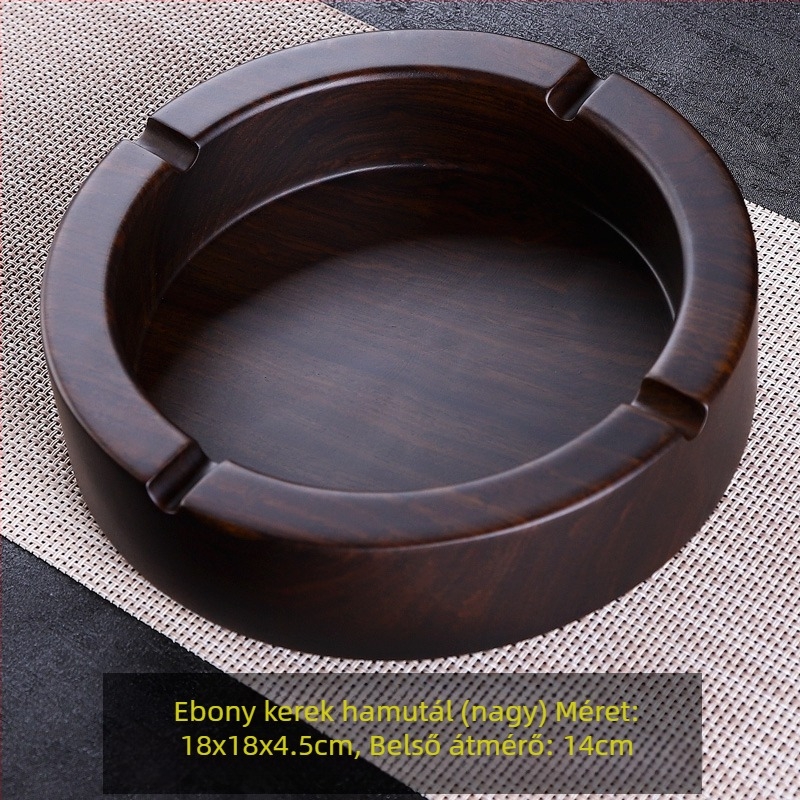 Ebony tömörfa hamutál fedővel, gravírozott fa kivitel otthoni használatra