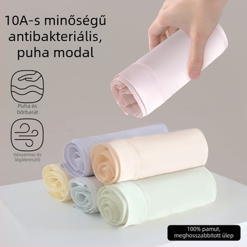 Női modal alsónemű pamutbetéttel, antibakteriális, meghosszabbított ágyéktáj, középmagas derék