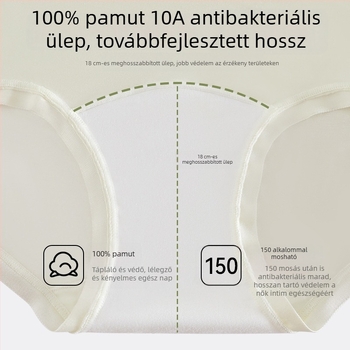 Női modal alsónemű pamutbetéttel, antibakteriális, meghosszabbított ágyéktáj, középmagas derék