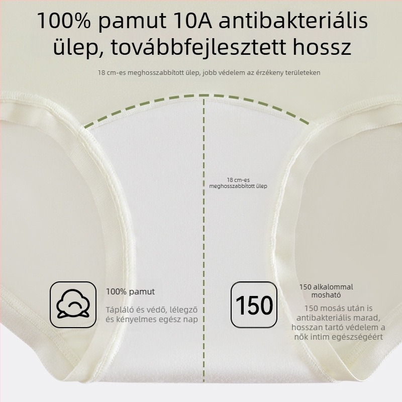 Női modal alsónemű pamutbetéttel, antibakteriális, meghosszabbított ágyéktáj, középmagas derék