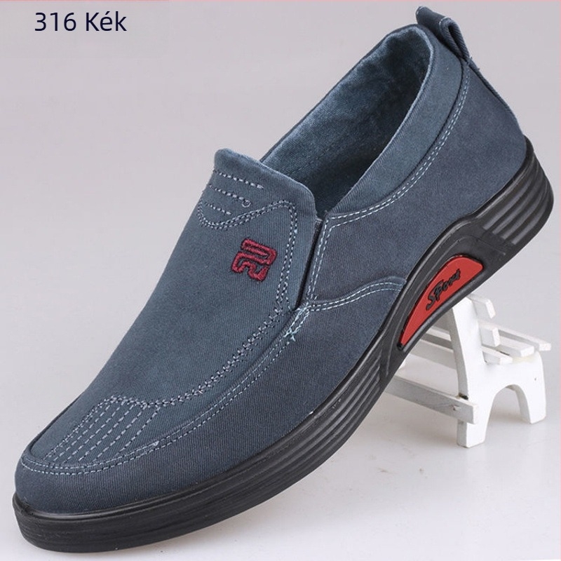 Uniszex denim mindennapi cipő, kerek orr, alacsony sarok 1–3 cm, összetett talp, kender belső bélés