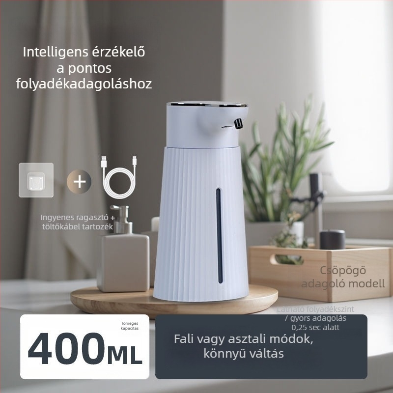 Szenzoros habzó szappan adagoló, falra szerelhető, műanyag, CE tanúsított