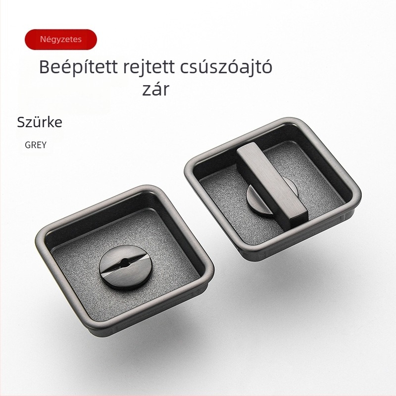 Zsebajtó zár oldalsó fogantyúval, csúszó ajtókhoz, Difule Dfl-075a/076a, cink ötvözet, moderne minimalista stílus