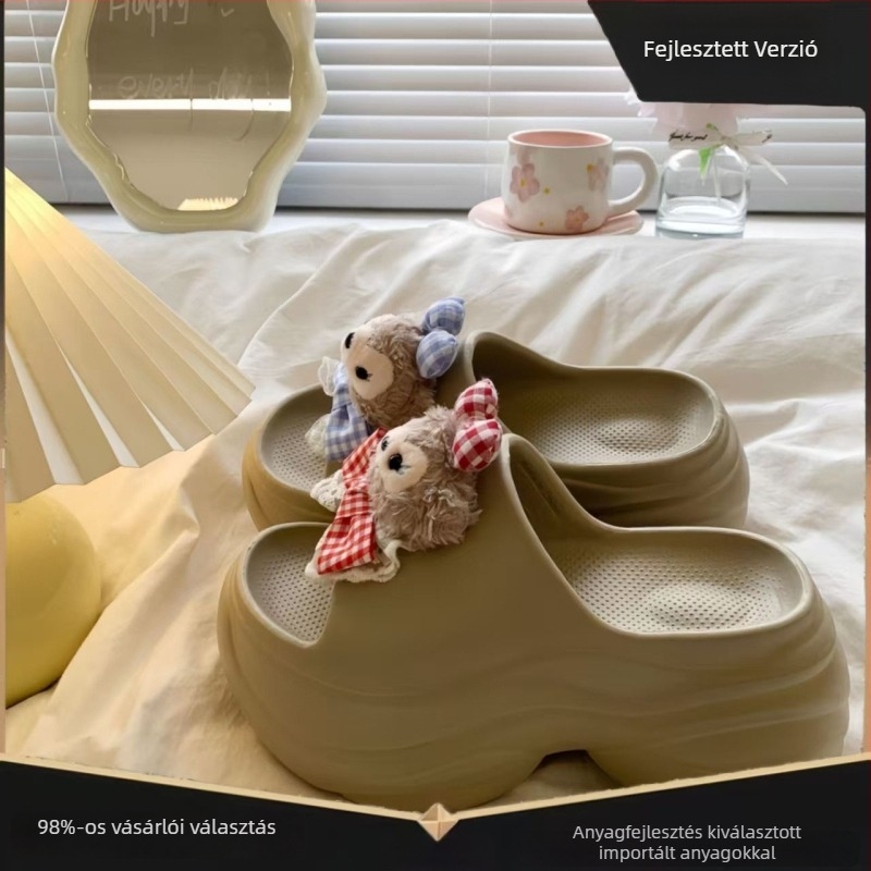 Egypántos EVA papucs – kerek orr, vastag talp, csúszásmentes, beltéri és kültéri használatra, 2025 nyár