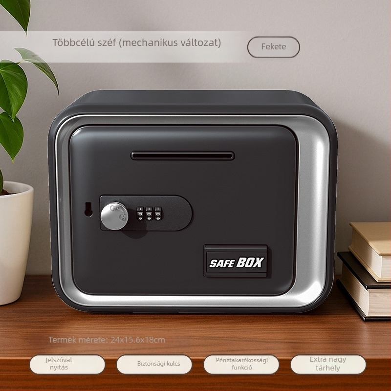 Gyerekek otthoni persely-széf mechanikus jelszavas zárakkal, műanyag kivitel, nagy kapacitás, intelligens lopás elleni védelem