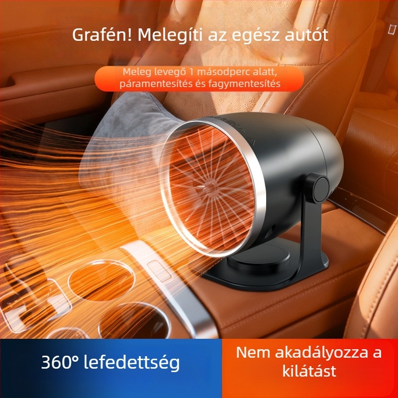 Autómelegítő a jégmentesítéshez és párásodás elleni védelemhez, 12V/24V, 120W, modell FL-006, ABS
