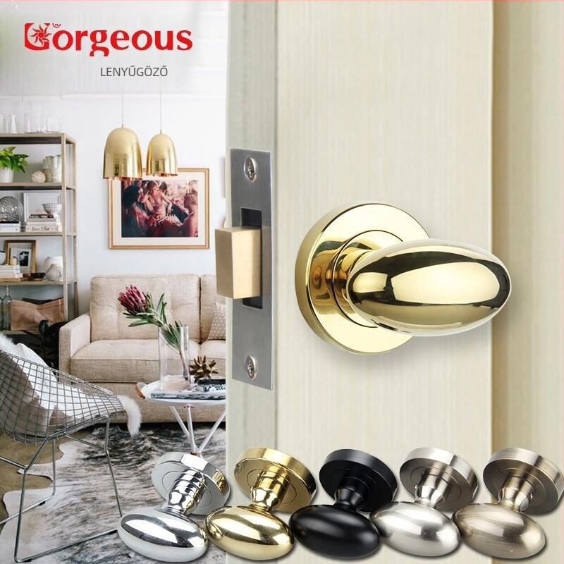 Egg lock - tojás alakú ajtózár és kilincs belső faajtókhoz, cinkötvözet, modern minimalist stílus, Sir/gorgeous