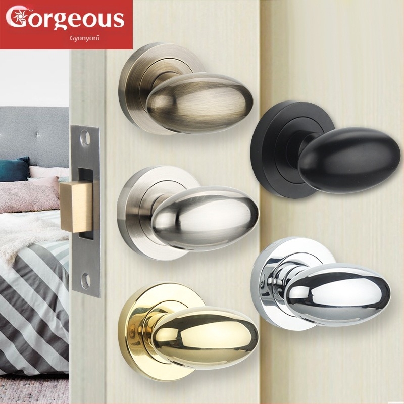Egg lock - tojás alakú ajtózár és kilincs belső faajtókhoz, cinkötvözet, modern minimalist stílus, Sir/gorgeous