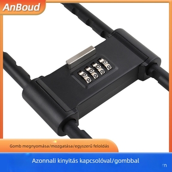 Anbond U- alakú jelszavas zár üveg- és tolóajtókhoz, Modell L-ks01, Anyag: vas, cink, PVC bőr tok, lopás elleni védelem