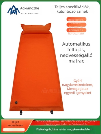 Soar Kamuflált mintázatú automatikusan felfújható nedvességálló alátét kempingezéshez és vészhelyzeti képzéshez — 210T poliészter, 1 személy, 1,5 kg, automatikus felfújás