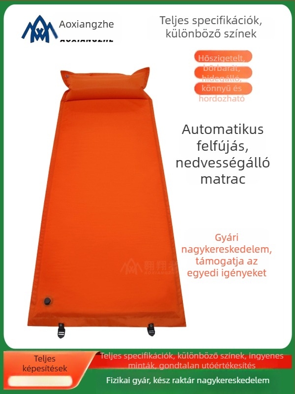 Soar Kamuflált mintázatú automatikusan felfújható nedvességálló alátét kempingezéshez és vészhelyzeti képzéshez — 210T poliészter, 1 személy, 1,5 kg, automatikus felfújás