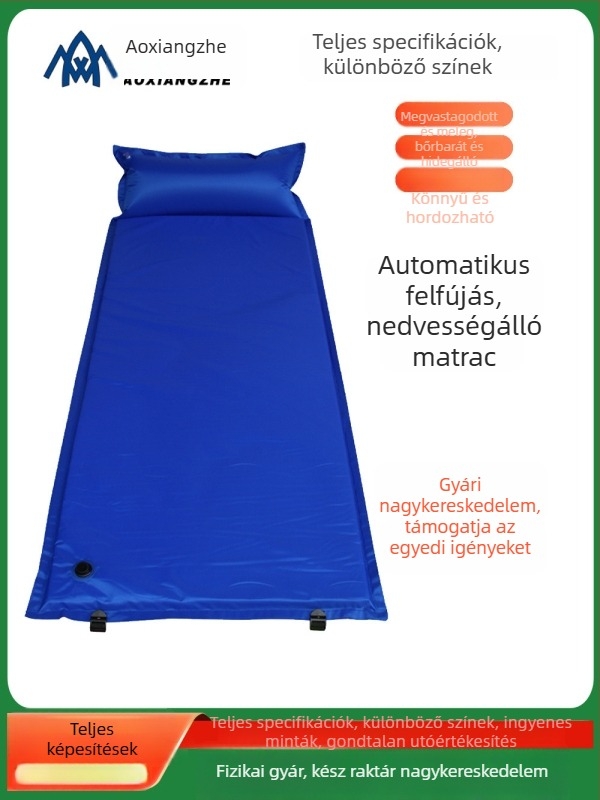 Soar Kamuflált mintázatú automatikusan felfújható nedvességálló alátét kempingezéshez és vészhelyzeti képzéshez — 210T poliészter, 1 személy, 1,5 kg, automatikus felfújás