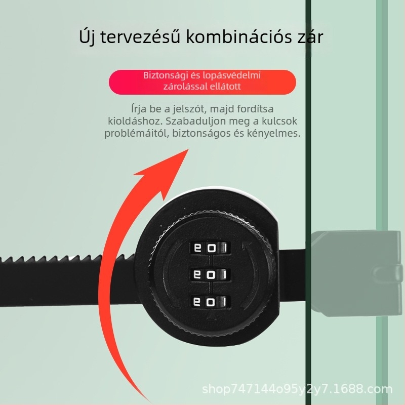 Dadongya 8318 Csúszóajtó zár üvegajtókhoz, ötvözet+vas, ujjlenyomat-zár, jelszó nélkül, fúrásmentes