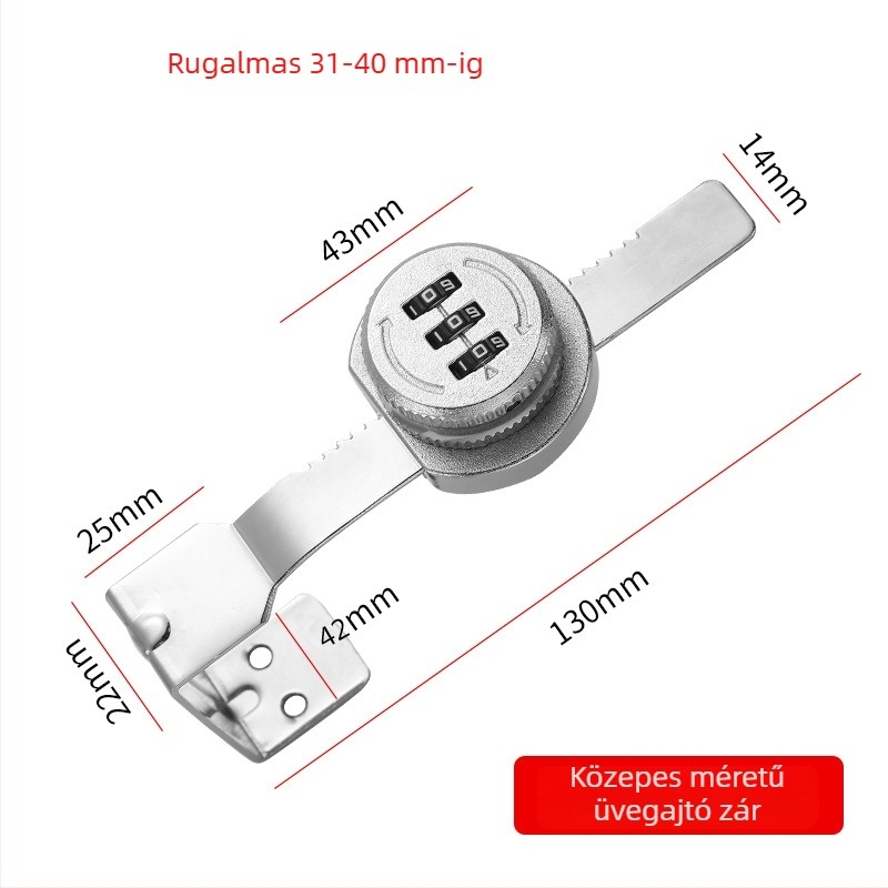 Dadongya 8318 Csúszóajtó zár üvegajtókhoz, ötvözet+vas, ujjlenyomat-zár, jelszó nélkül, fúrásmentes