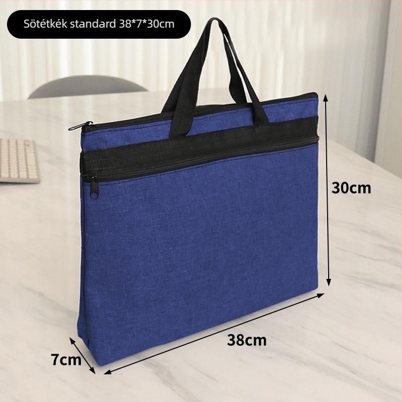 Kai Xiu kationos Oxford szövet kézi dokumentumtáska, négyzet alakú, cipzárral