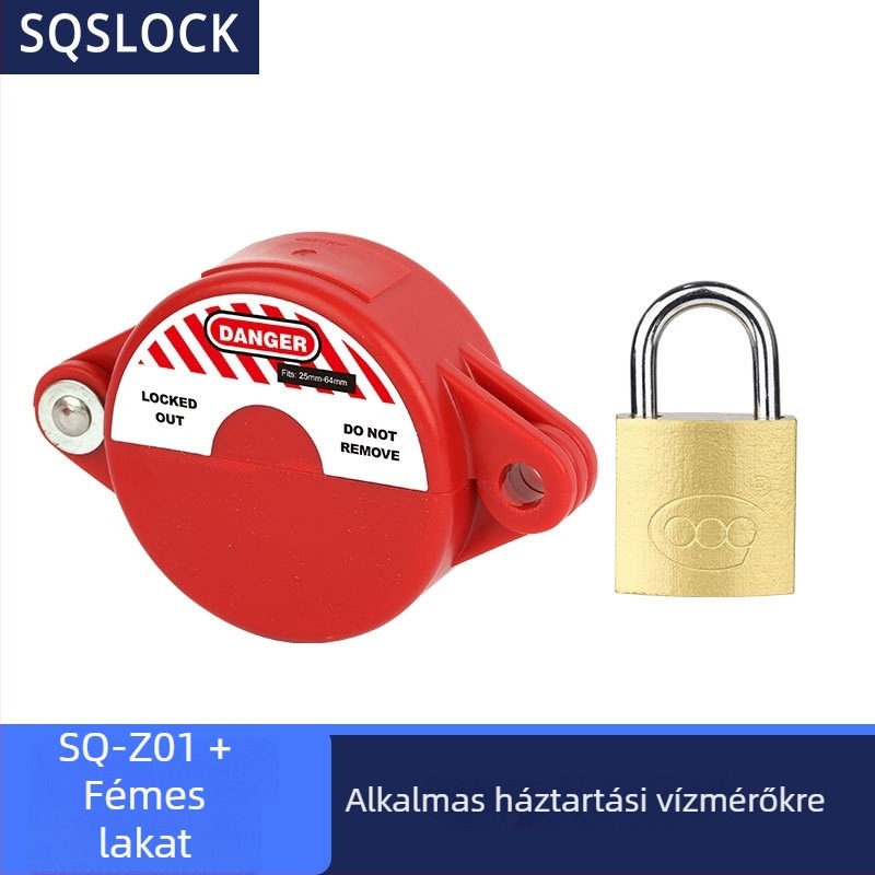 Háztartási gázcsap-zár kézikerékkel, vízóra zár, modell Sqs-h02, rozsdamentes acél
