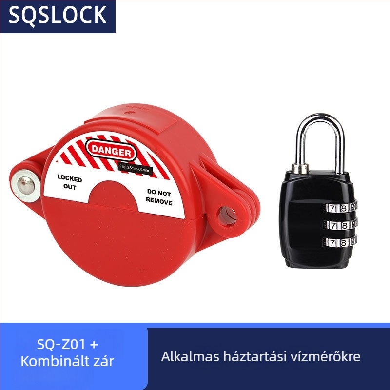Háztartási gázcsap-zár kézikerékkel, vízóra zár, modell Sqs-h02, rozsdamentes acél