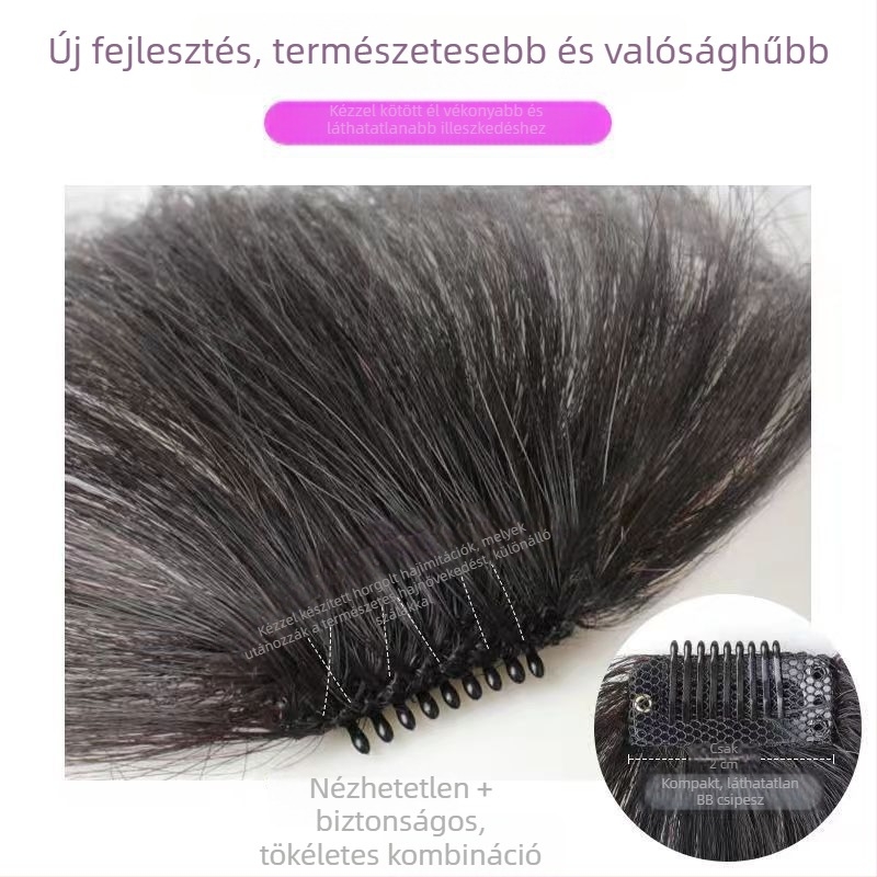 Valódi emberi hajból készült paróka Qi frufruval – teljesen kézzel készített, természetes hajvonal, nem alkalmas forró festéshez.