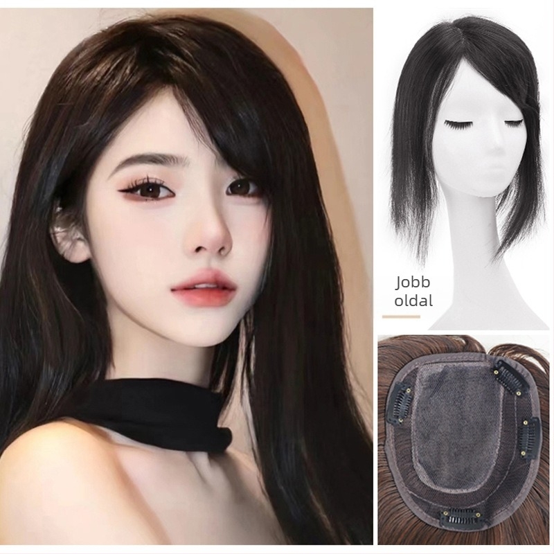 Női felső paróka darab, egyenes haj, hőálló szintetikus szál, modell Left XZFK / Right XYFK
