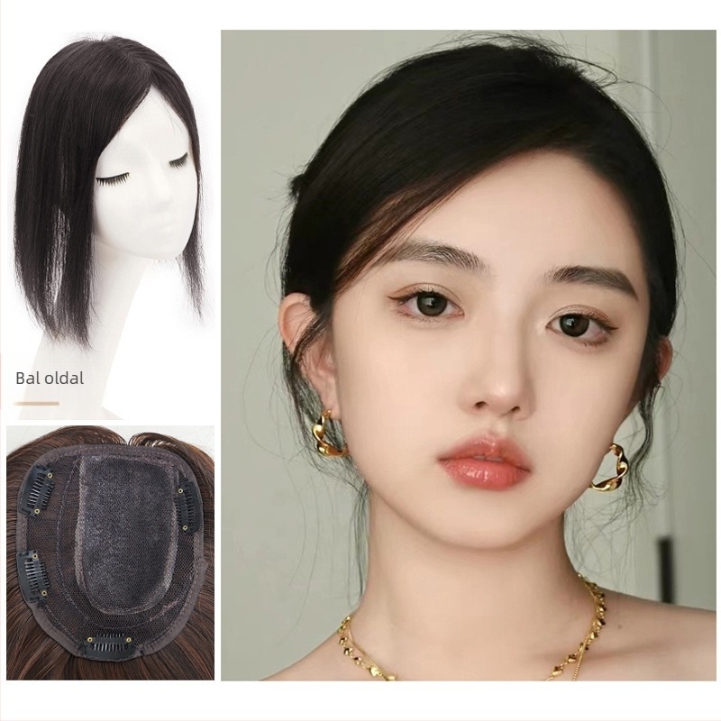 Női felső paróka darab, egyenes haj, hőálló szintetikus szál, modell Left XZFK / Right XYFK