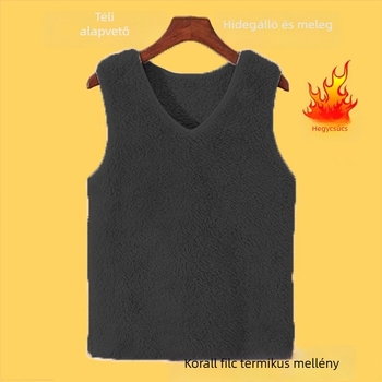 Női ujjatlan termo mellény, szabályos szabás, polo gallér, Chenille anyag, 90–95% Spandex (Tavasz 2025)