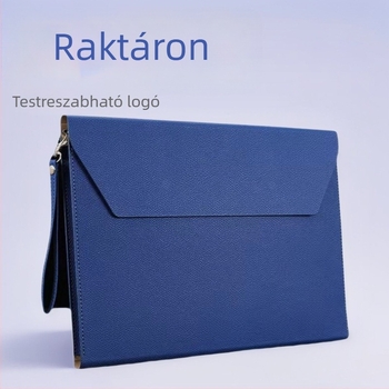 A4 irodai dokumentumtáska PU anyagból, vákuumos záródású csattal, háromdimenziós alak