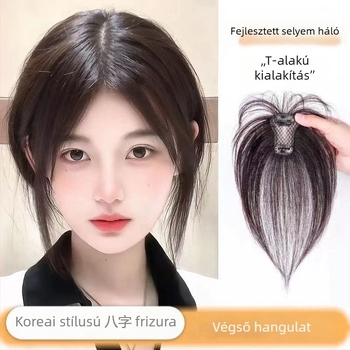 Frufruval rendelkező paróka - Modell: Két rétegű selyemháló, Fél kézi szövés, Hőálló szál, Frufru típusa: egységes és ferde, Formaváltozás