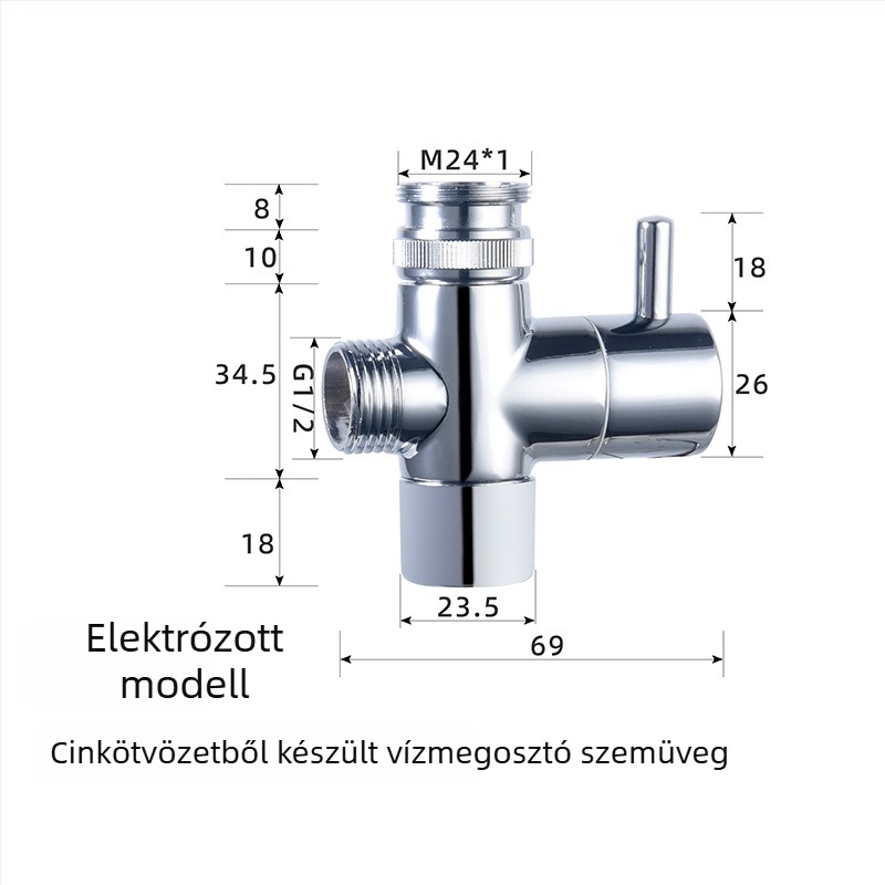 ABS zuhanykészlet, falra szerelhető, turbófej, háromfokozatú állítás, egyetlen gombbal víz leállítása