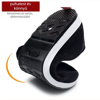 Férfi Slip-on cipő suede felsőrésszel, elastikus pántos záródás, gumírozott talppal, lélegző