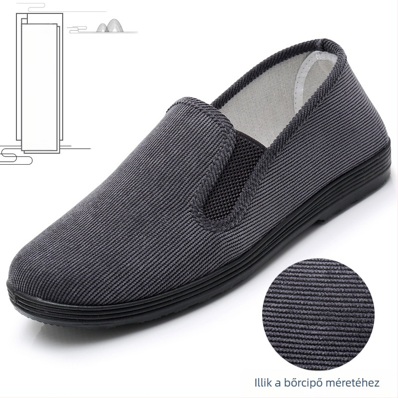 Férfi Slip-on cipő suede felsőrésszel, elastikus pántos záródás, gumírozott talppal, lélegző