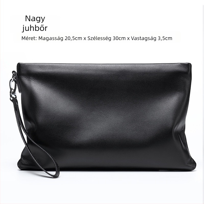 Férfi bőr kézitáska (Stílus: Európa– Amerikai stílus; Anyag: valódi bőr; Bőr jellemzői: báránybőr; Funkció: antibakteriális)