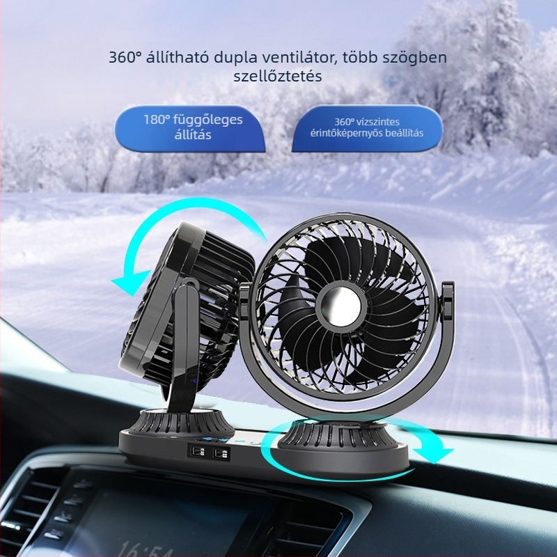 Autó ventilátor | Modell F623U, Teljesítmény 10W, Anyagok: ABS, PP, áramkör-lap, motor