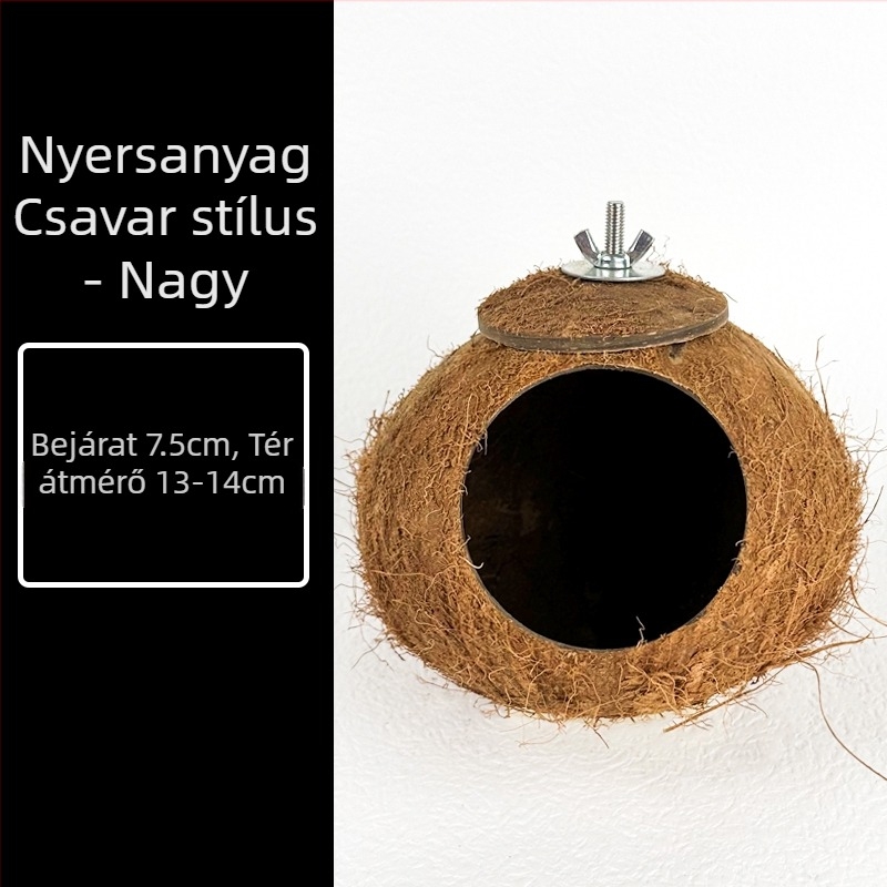 Hamster kókuszdióhéj fészek – egész éves menedék, kis kokosz fészek, táj dekoráció, arany hörcsög ház, villa-stílusú alvófészek
