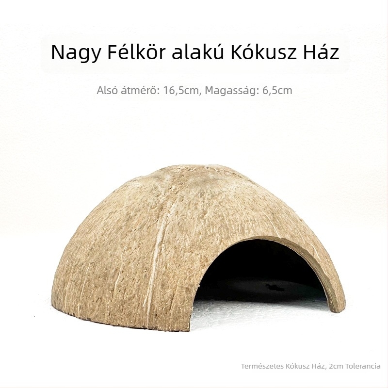 Hamster kókuszdióhéj fészek – egész éves menedék, kis kokosz fészek, táj dekoráció, arany hörcsög ház, villa-stílusú alvófészek