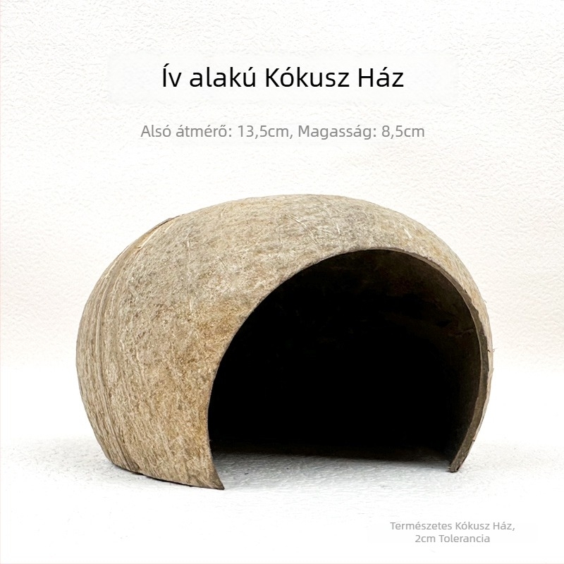 Hamster kókuszdióhéj fészek – egész éves menedék, kis kokosz fészek, táj dekoráció, arany hörcsög ház, villa-stílusú alvófészek