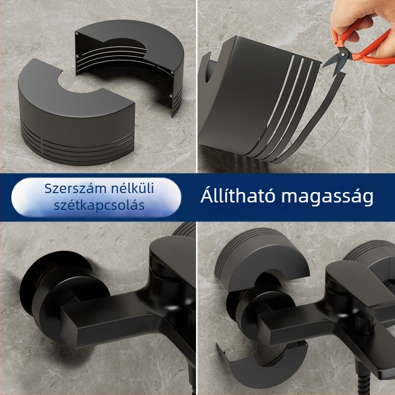 Csaptele és zuhanycsövek dekoratív burkolata, szerelés bontás nélkül, ABS, modern minimalista stílus