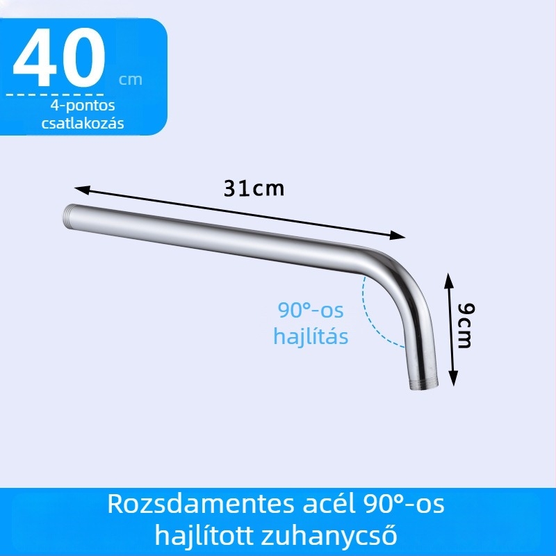 Rozsdamentes acél zuhanyoszlop, modell 5050, spirálos telepítés, egyetlen permetező kimenet