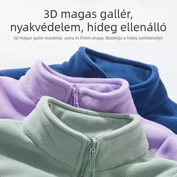 Unisex polár fleece kardigán dzseki báránygyapjú bélésével – meleg őszi-téli viselet