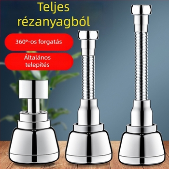 Konyhai csaptelekiterjesztő adapter univerzális átalakító csatlakozóval, 304 rozsdamentes acél, elektroplattolt felület, manuális telepítés, modell Semi-Copper