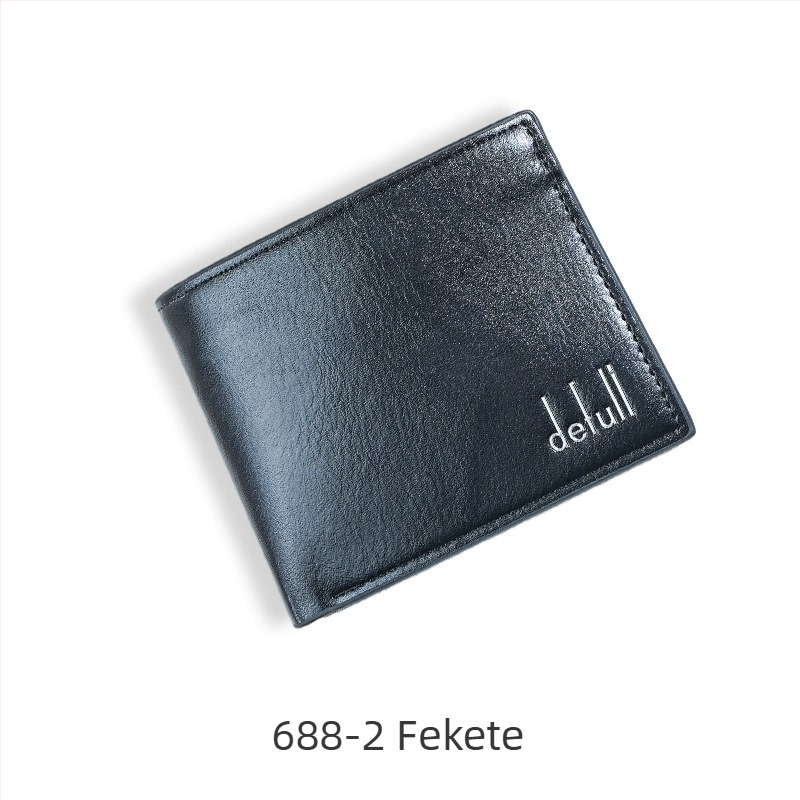 DEFULI férfi PU bőr rövid bifold pénztárca, több kártyatartóval, ultrakönnyű, kibővíthető és hajtogatható