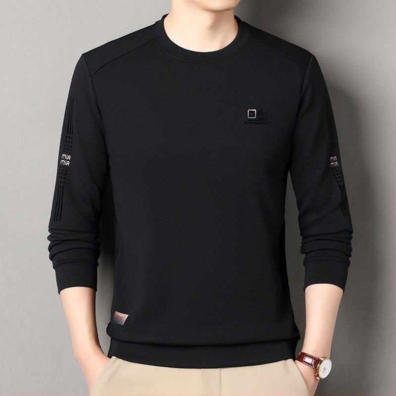 Jacquard pamut-keverék pulóver, laza szabású, kerek nyakú, hosszú ujjú, tavasz–ősz viselet