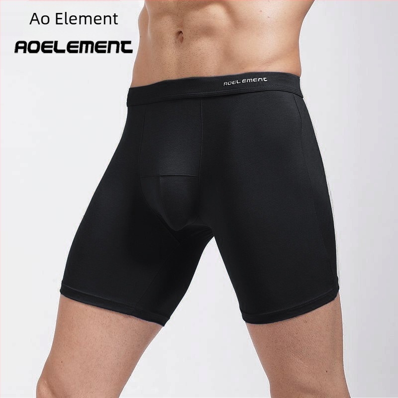 Férfi sportos boxer briefs hosszú lábbal, dörzsálló, gyorsan száradó, 90–95% viszkóz