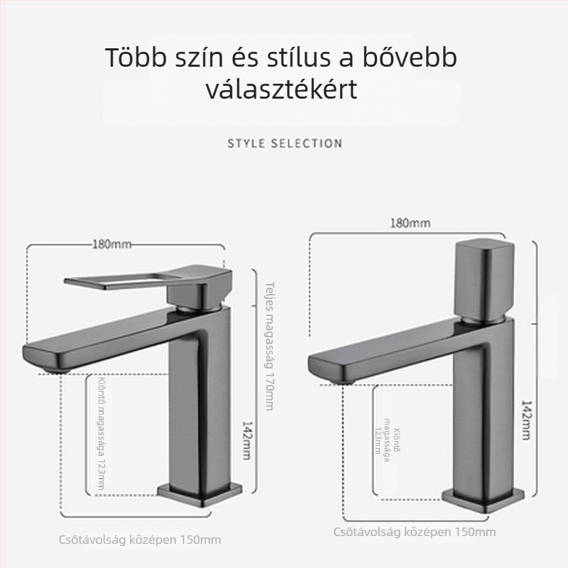 Réz mosdókeverő, asztali felszerelésű, kerámiás cartridge szeleppel, egykaros, 0-99°C, 0,8 MPa
